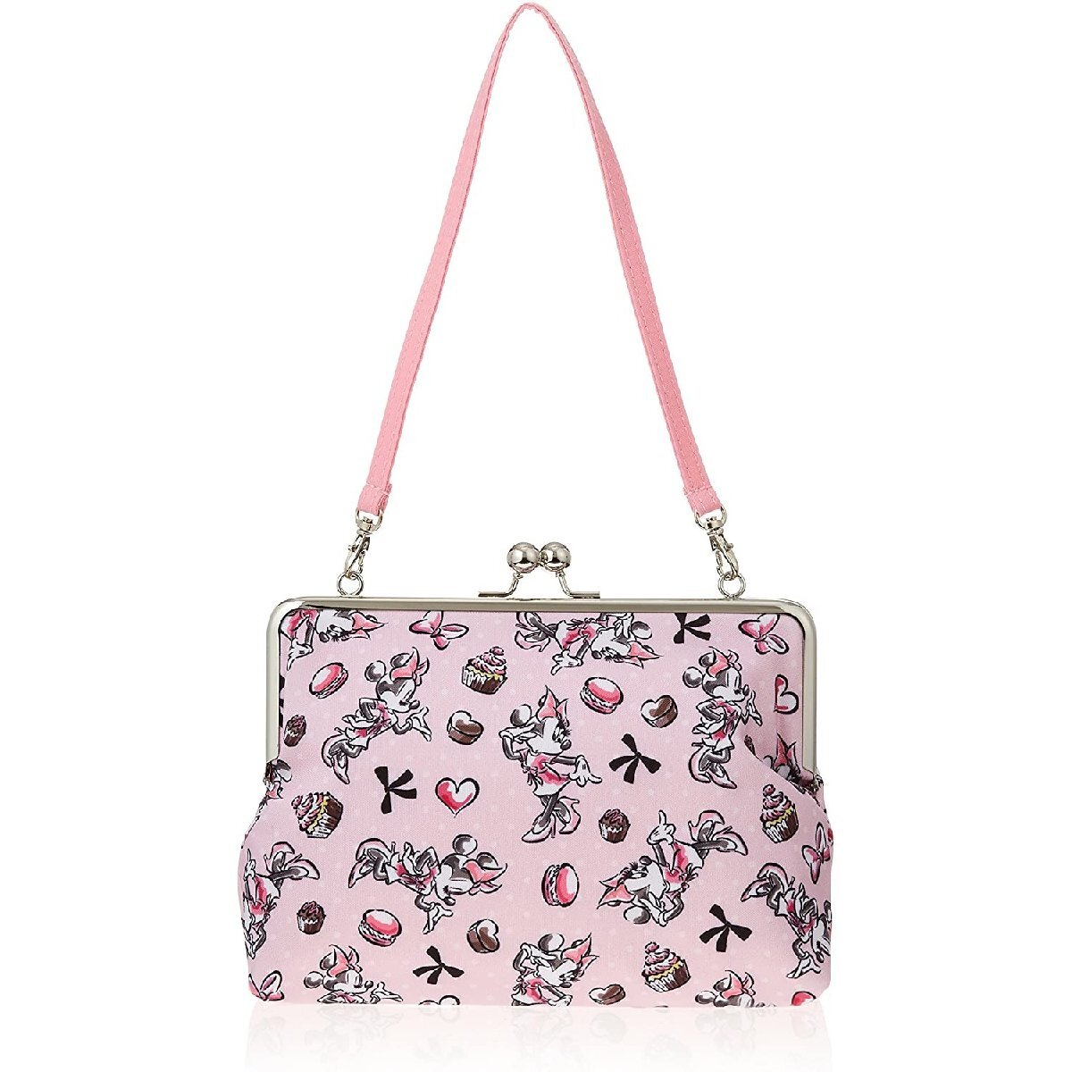 母子手帳ケース ミニーマウス&スイーツ がま口タイプで開けやすい 持ち運び便利なハンドル付き Disney 母子手帳サイズ13×18cm 保険証拍卖