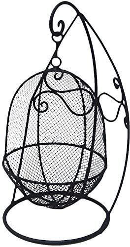 ブラックアイアンがオシャレな ハンギングプランター 18×20×高さ31cm お花を鉢カバーごと 直接カゴの部分に入れて 素敵なガーデニング拍卖