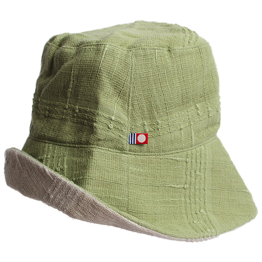 コットン100% お肌に優しい 今治タオル ガーゼ リバーシブル帽子 幅の広いツバで気になる日差しをしっかりガード 抹茶×うす緑 57.5cm拍卖