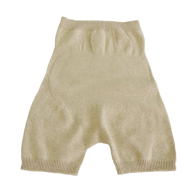 縫い目なくごわつかない オーガニックコットン 1分丈 腹巻パンツ ナチュラル S~Lフリーサイズ ヒップ82~100cm 無縫製で気持ちいい拍卖