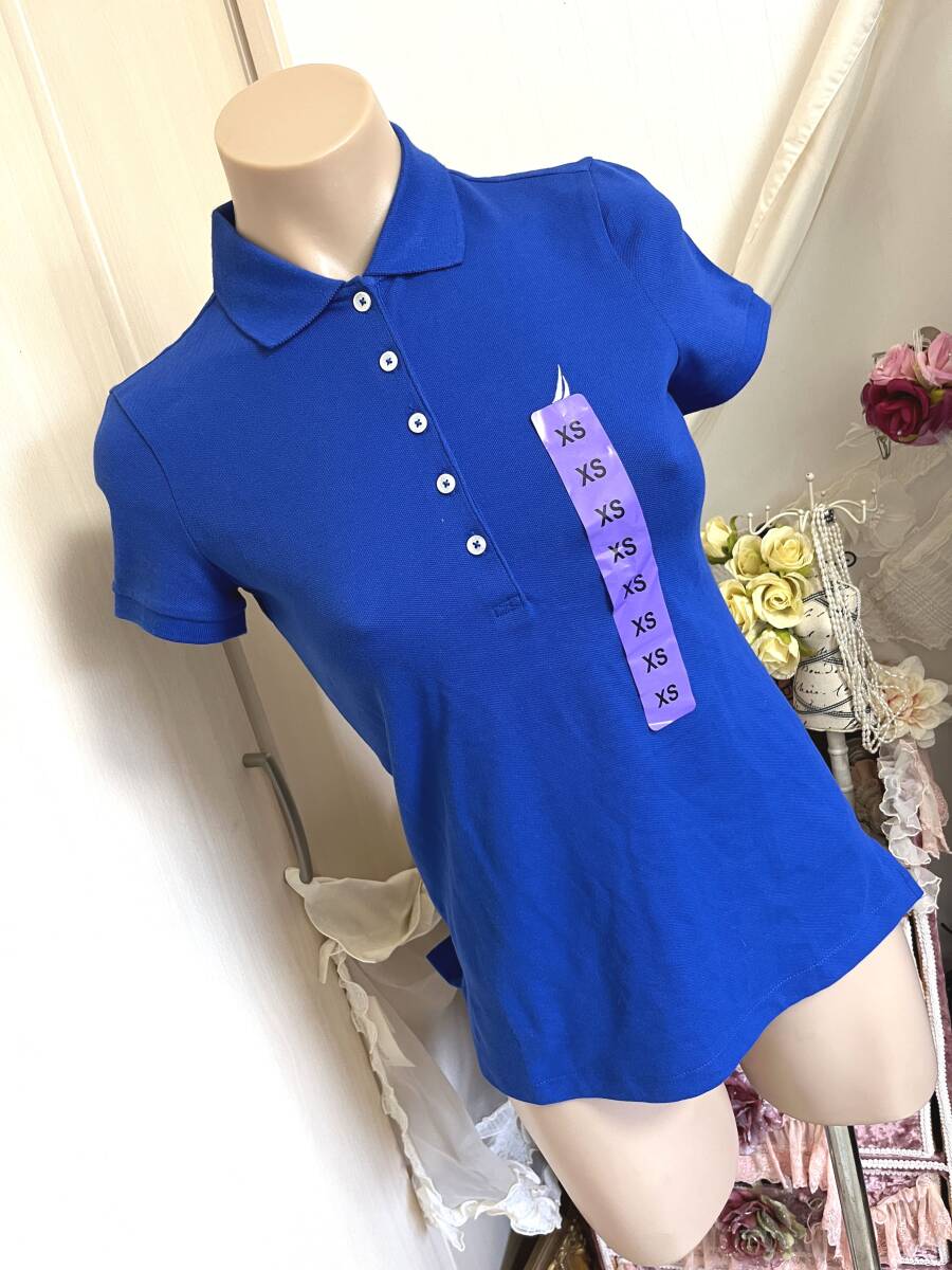 レディースXSサイズ:ノーティカ【NAUTICA】コストコ/半袖ポロシャツ:ロイヤルブルーBRIGHTCBLT拍卖
