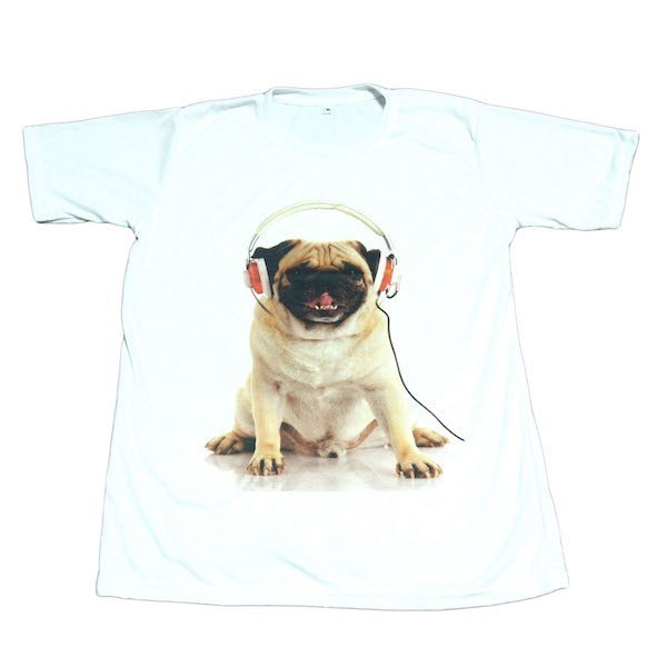 アニマルプリントTシャツ パグ 犬 わんちゃん カワイイ デザインTシャツ おもしろTシャツ メンズ 半袖★tsr0008-wht-l拍卖
