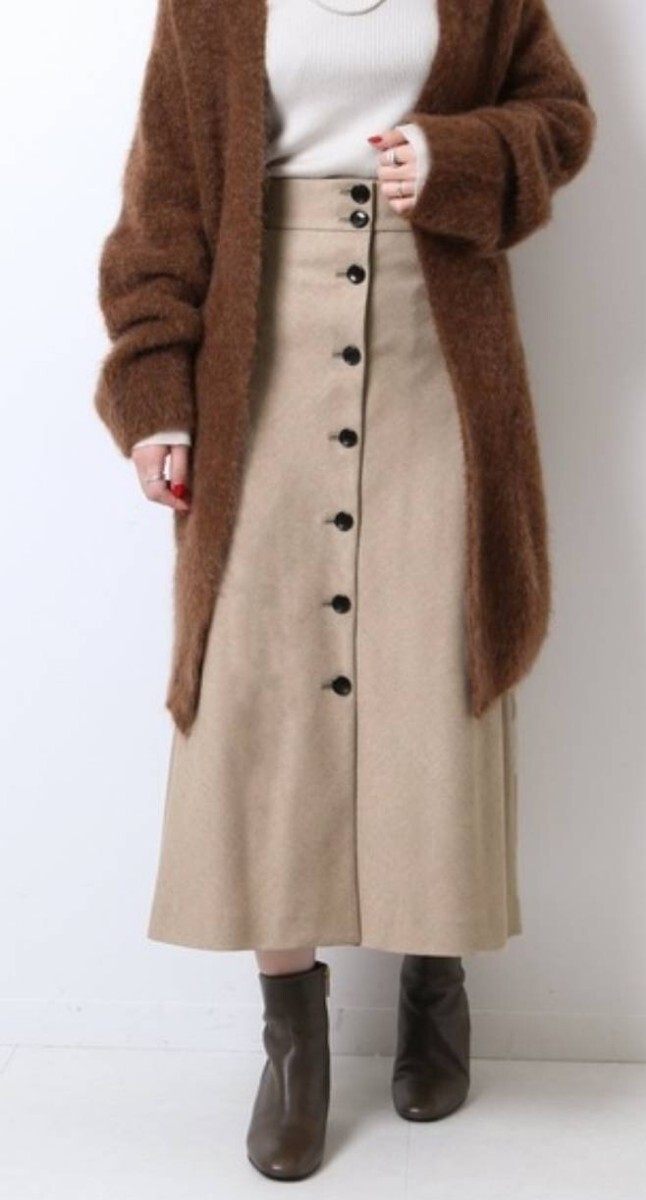 spick&span スピック&スパン 定価20900円 ツイルスリットスカート ロングスカート サイズ36 日本製 レディース 【Y052】拍卖