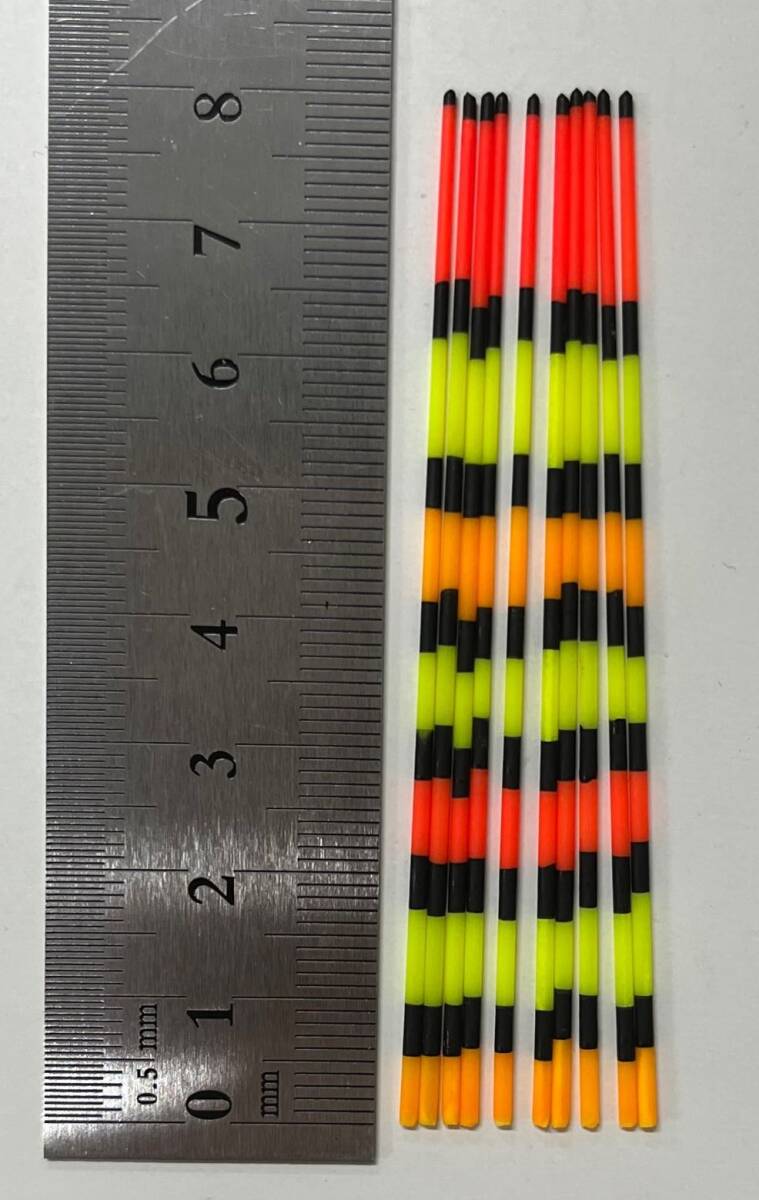訳あり へら浮き用 色塗り パイプトップ 1.4-1.0mm 約8cm 15本拍卖