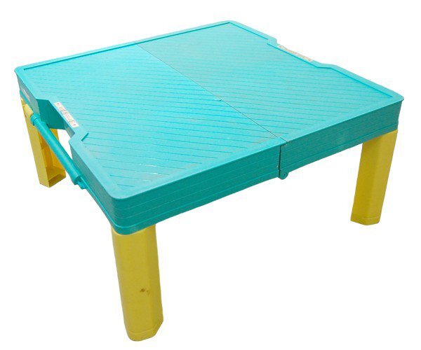 折りたたみレジャーテーブル プラスチック製 グリーン系 キャンプ アウトドア 持ち運び便利 ※MR4313006拍卖