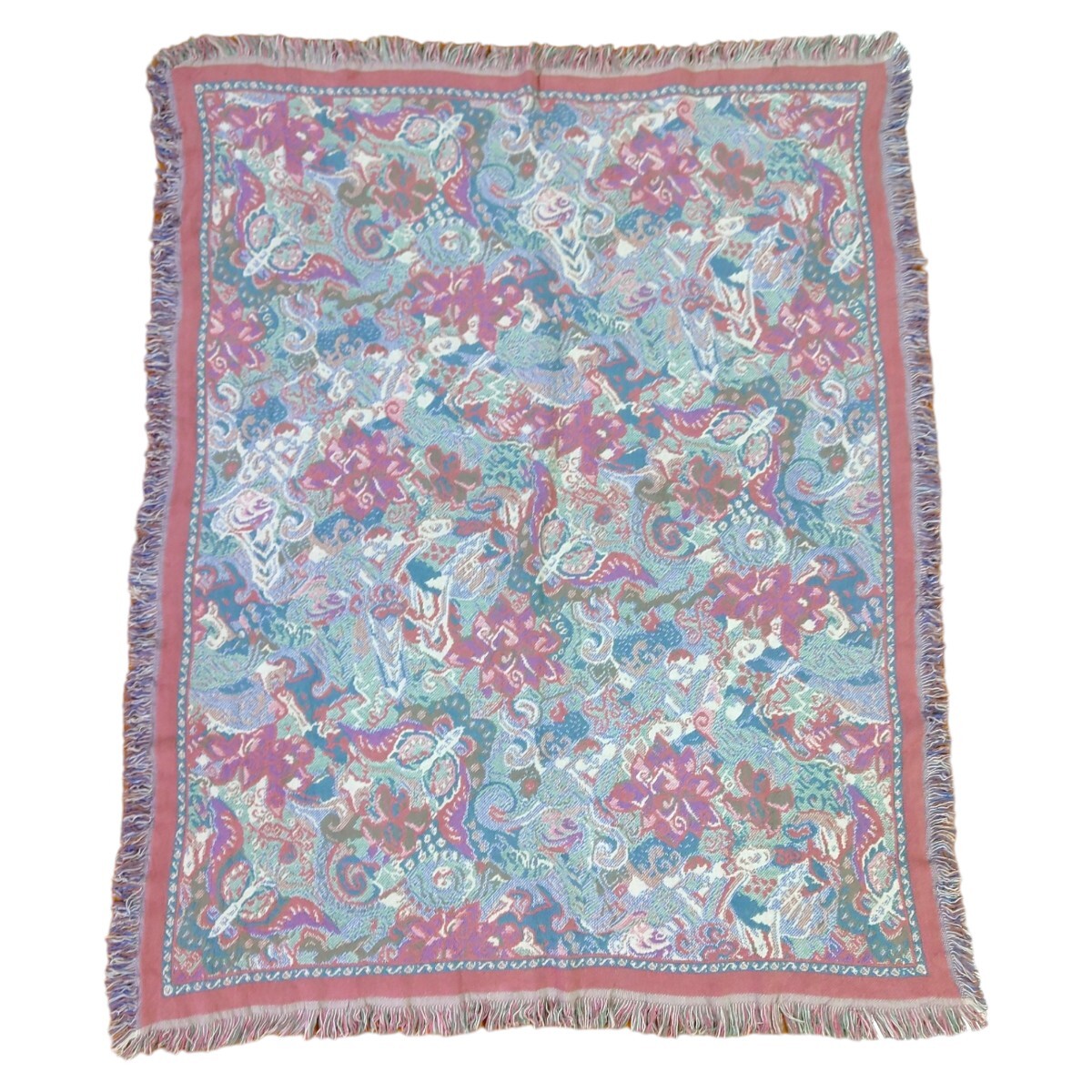 vintage ラグ カーペット マルチカバー 総柄、植物、フラワー、花 449拍卖