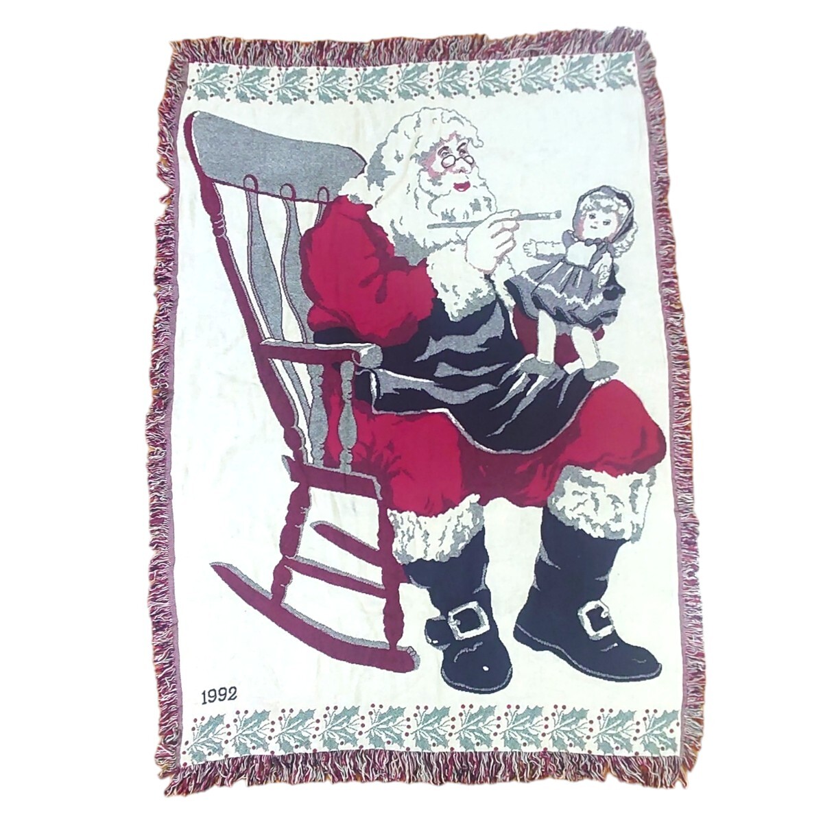 vintage ラグ カーペット、90年代、サンタクロース、クリスマス 462拍卖