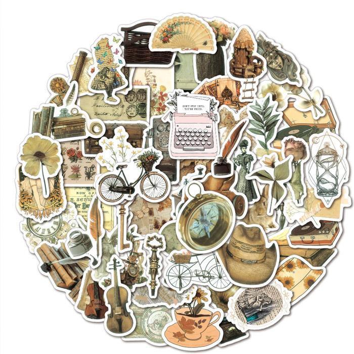 115枚 ステッカー レトロ ビンテージ アンティーク 防水 シール 1290拍卖