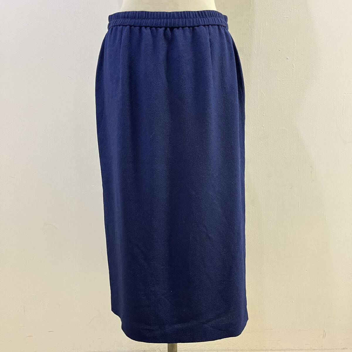 三年坂 ちりめんスカート 縮緬 ロングスカート イージースカート ウエストゴム ネイビー 上質 サンネンザカ【レターパックプラス郵送可】M拍卖