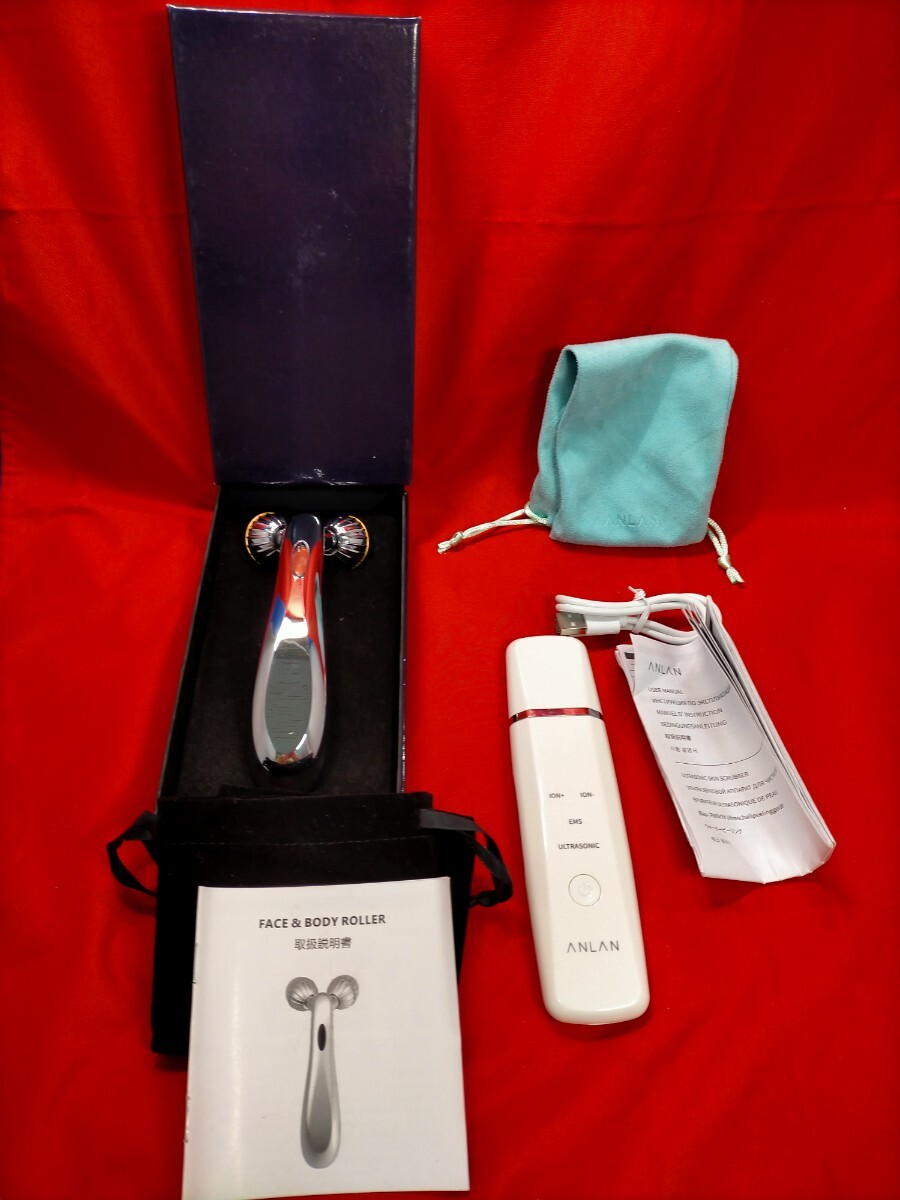美品 2点セット ANLAN アラン FACE&BODY ROLLER 美顔器 ローラーセット・拍卖