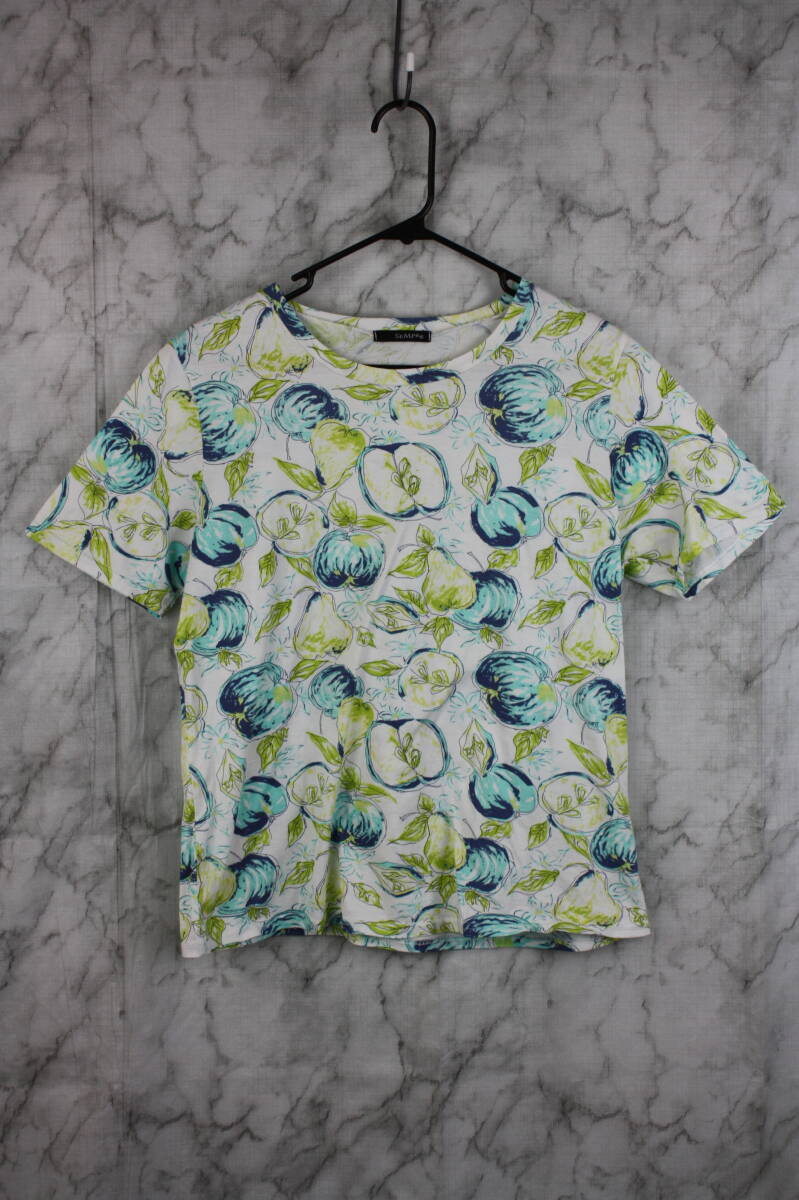 SEMPRE レディーストップス Tシャツ 総柄 ホワイト サイズ40(Mサイズ相当)拍卖