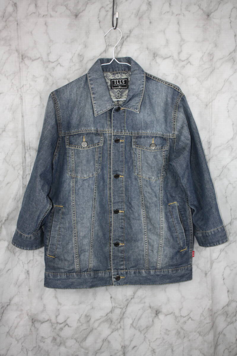 ILLS イルズ デニムジャケット ヴィンテージ加工 Mサイズ拍卖