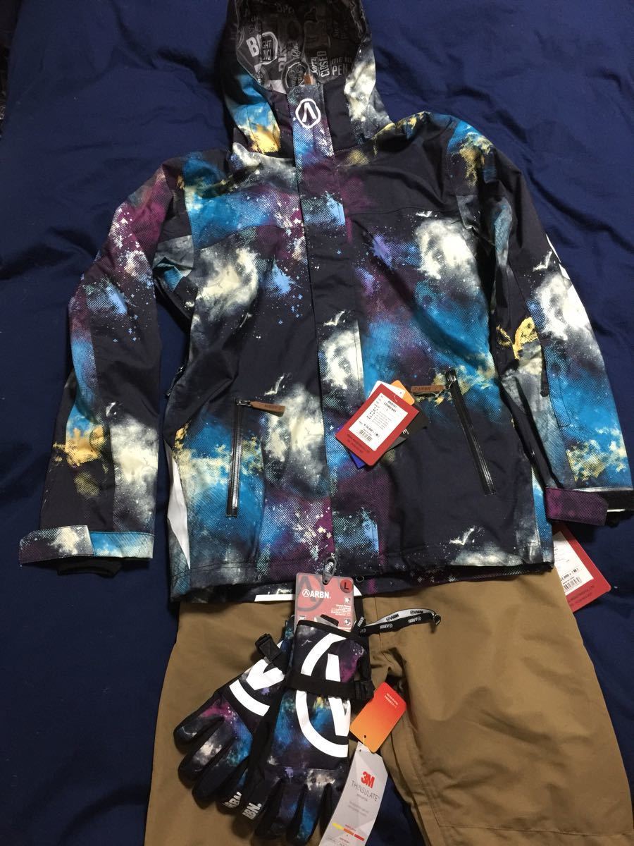 新品★ 新品★ SOLID ボードジャケット パンツ グローブ 3点セット COSMO NVY拍卖