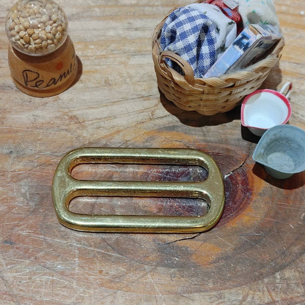 レザークラフト 真鍮金具 Brass ベルト調節具 内径38mm 1個拍卖