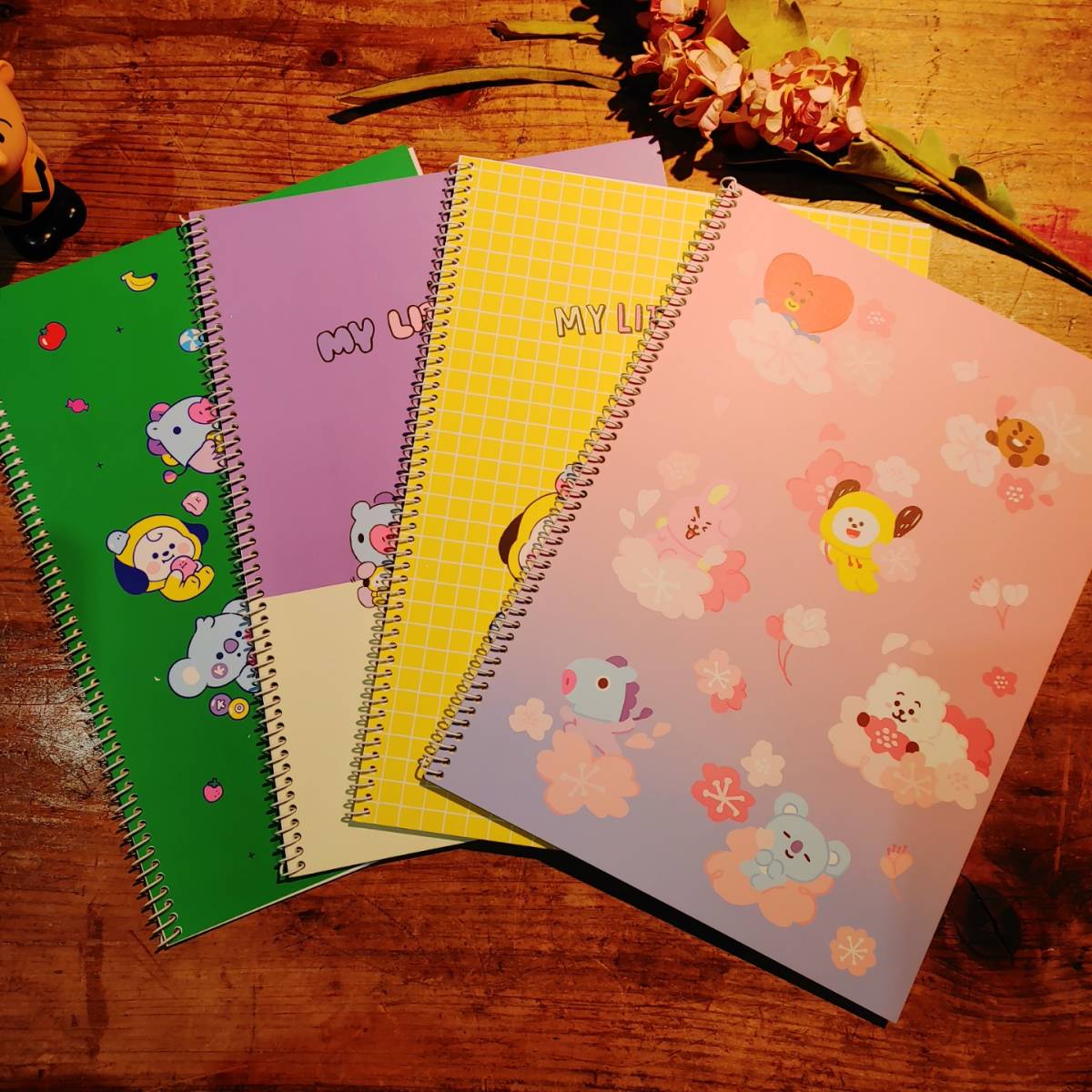 キュートBT21BTS マイリトルバーディー 罫線ノート 4冊セット拍卖