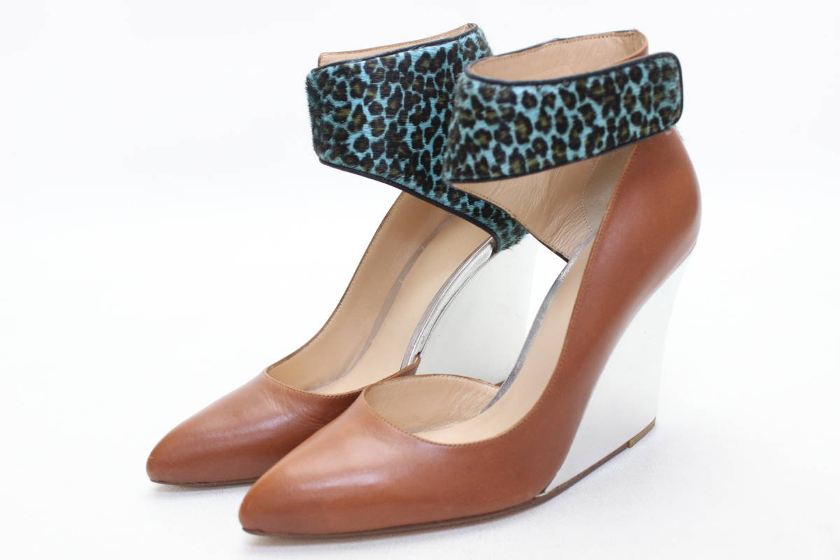 ユージーン リコノー 本革ウエッジパンプス(37半)美品♪EUGENE RICONNEAUS拍卖