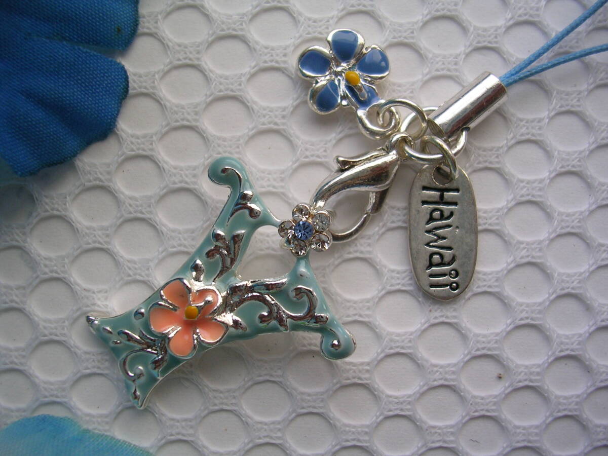 ●★ハワイ最新入荷!★ハワイアンアクセサリー★懐かしい希少オールドデザイン★イニシャルストラップ★Y★バニラブルー拍卖