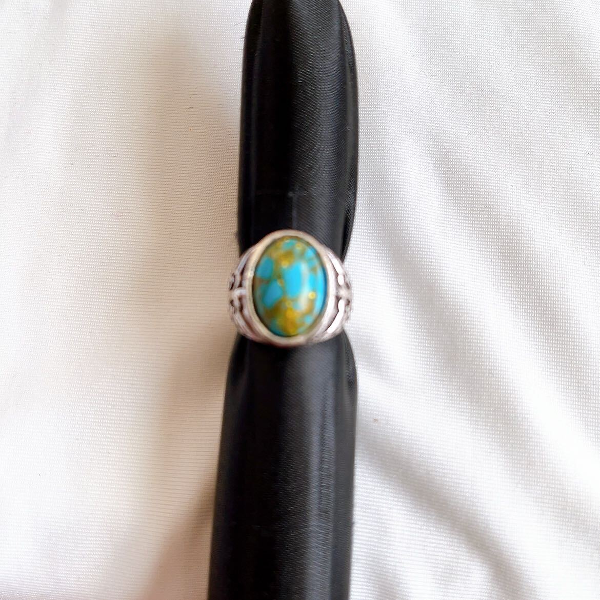 新品★ホワイト★ターコイズ風★ヴィンテージラウンドカットリング★指輪★10号リング 指輪 アクセサリー 拍卖