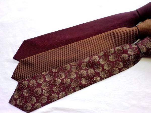 $ 新品同様 $ ● ブランド ネクタイ 3本セット ● D’URBAN ■ ダーバン ■ 小紋柄 総柄 ■ ワイン 茶 ほか■ シルク100% ■ 送料無料!拍卖