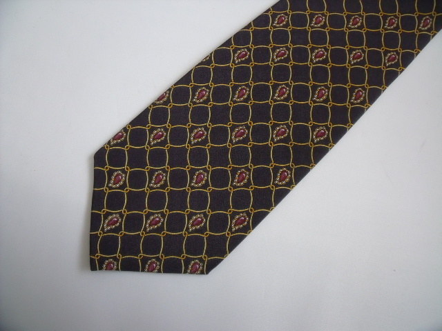 $ 新品同様 $ ● ブランドネクタイ ● Dior ◆ クリスチャン ディオール ◆ スクエア柄& ジュエリー柄 宝石柄◆ オフブラック◆ 送料無料拍卖