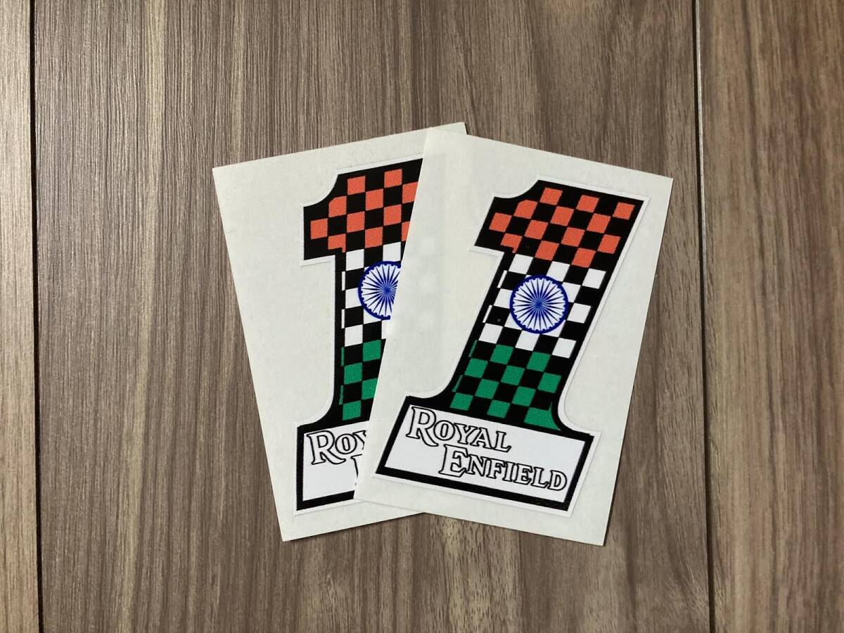 ★送料無料★Royal Enfield Indian No.1 ロイヤルエンフィールド ステッカー デカール 50mm x 75mm 2枚セット拍卖