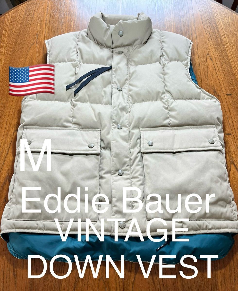 極美品! USA製!黒タグ!Eddie Bauer ダウンベスト ヴィンテージ エディーバウアー アメリカ製 MADE IN USA拍卖
