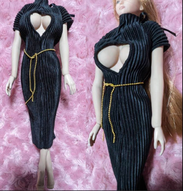 1/6ドール用ファイセンS07 クールガールTBLeague オープンバストプリーツワンピース チェーンベルト拍卖