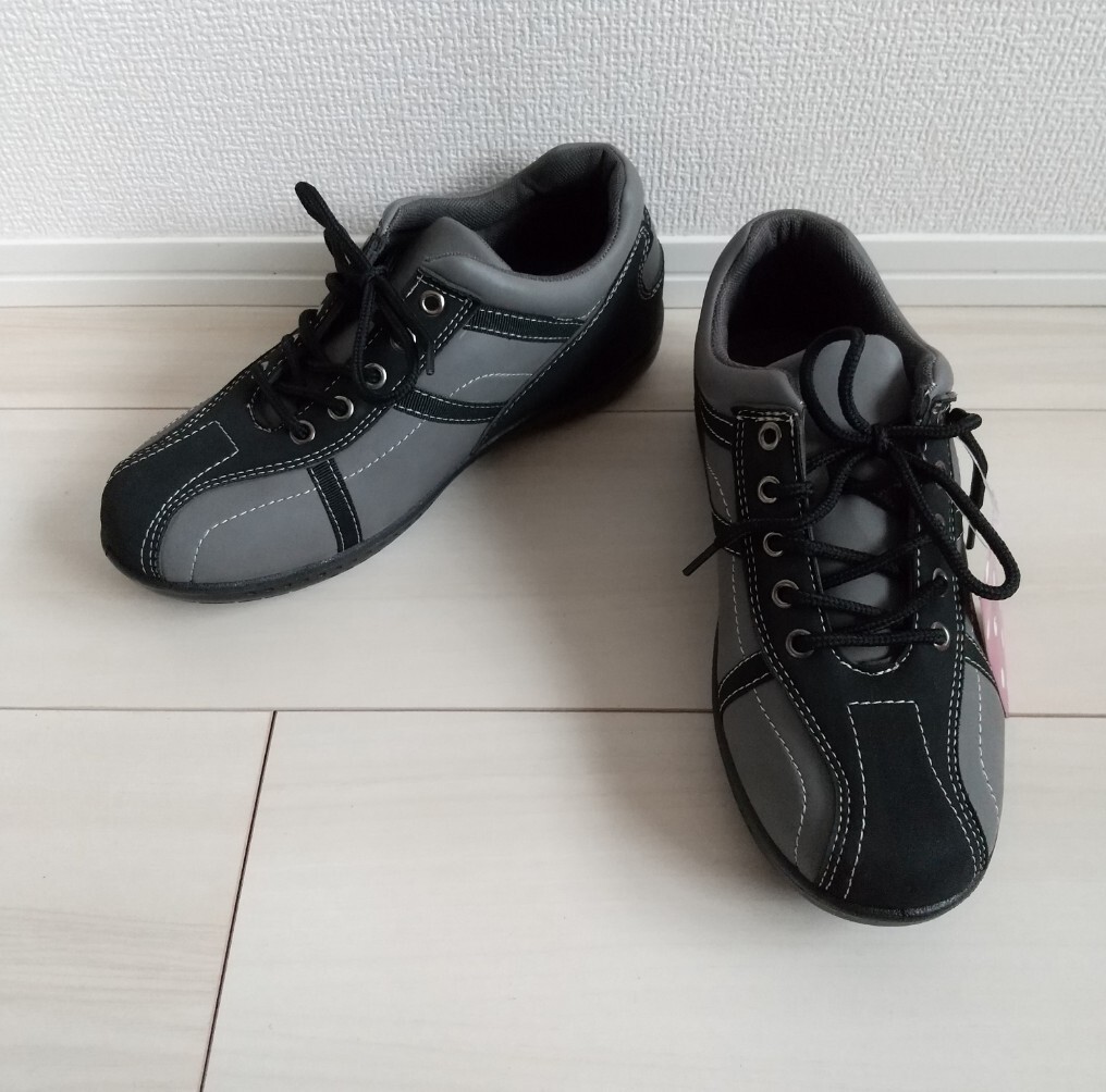 ☆(413)Risata ブラック×グレー スニーカー(24.5cm)拍卖