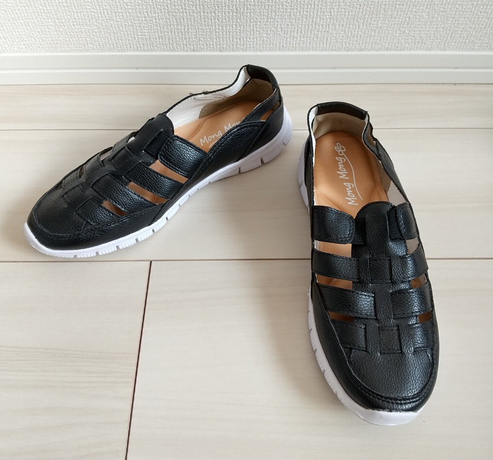 ◯(500)Mong Mong ブラック シューズ(Lサイズ)拍卖