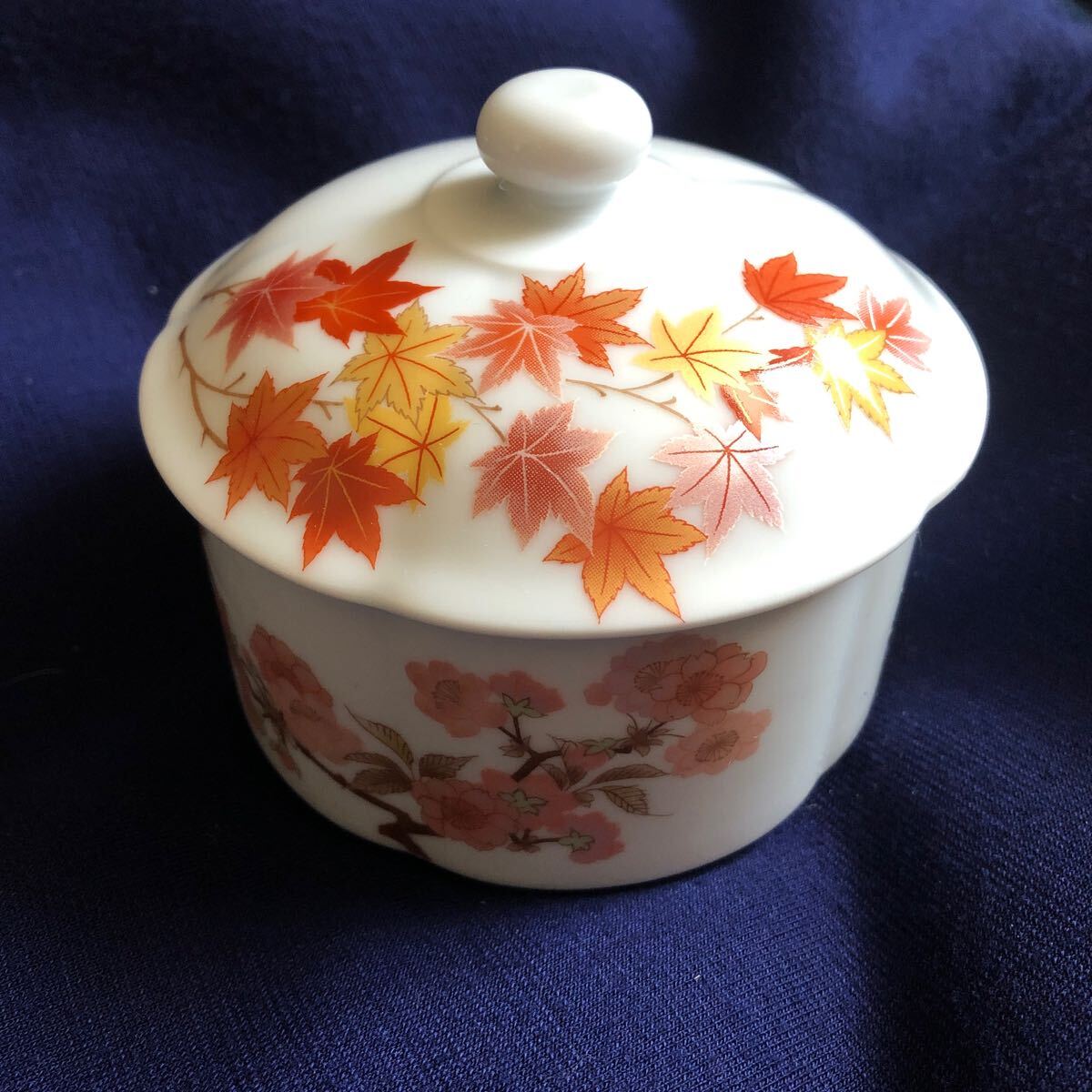 *レトロ*激レア非売品 錦松梅 光峰作 有田焼 蓋付小鉢 陶器容器 紅葉&桜拍卖