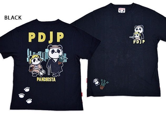ヒットマン半袖Tシャツ◆PANDIESTA JAPAN ブラックMサイズ 554852 パンディエスタジャパン パンダ 刺繍 パロディ 映画 レオン拍卖