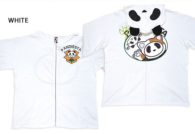 Nyandiesta BIGフルジップパーカー◆PANDIESTA JAPAN ホワイトLサイズ 554103 パンディエスタジャパン パンダ オーバーサイズ ユニセックス拍卖