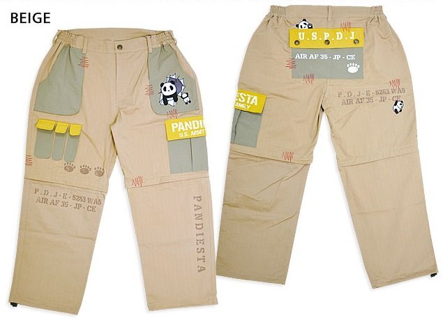 PDJ-ARMY 2WAYパンツ◆PANDIESTA JAPAN ベージュXLサイズ 554953 パンディエスタジャパン パンダ ショーツ拍卖