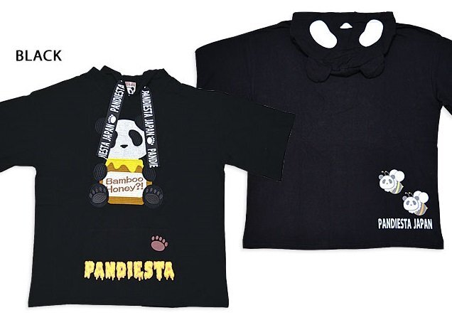 ハチミツ大好きパンダさんなりきりBIGパーカー◆PANDIESTA JAPAN ブラックMサイズ 554102 パンディエスタジャパン オーバーサイズ ユニセッ拍卖