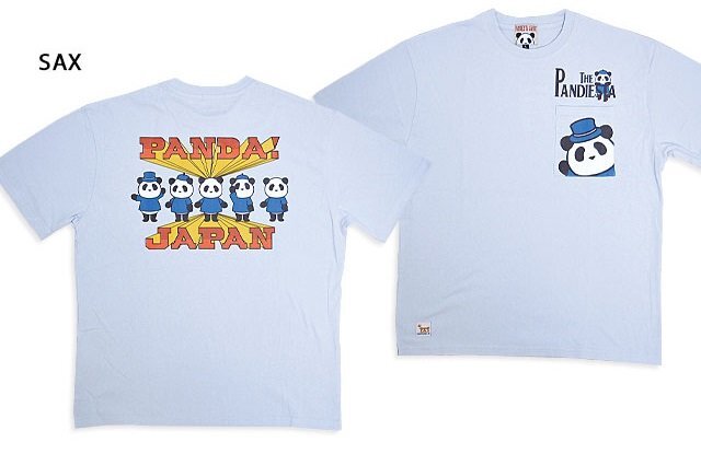 ハンドシグナル半袖Tシャツ◆PANDIESTA JAPAN サックスXXLサイズ 554352 パンディエスタジャパン パンダ ユニセックス拍卖