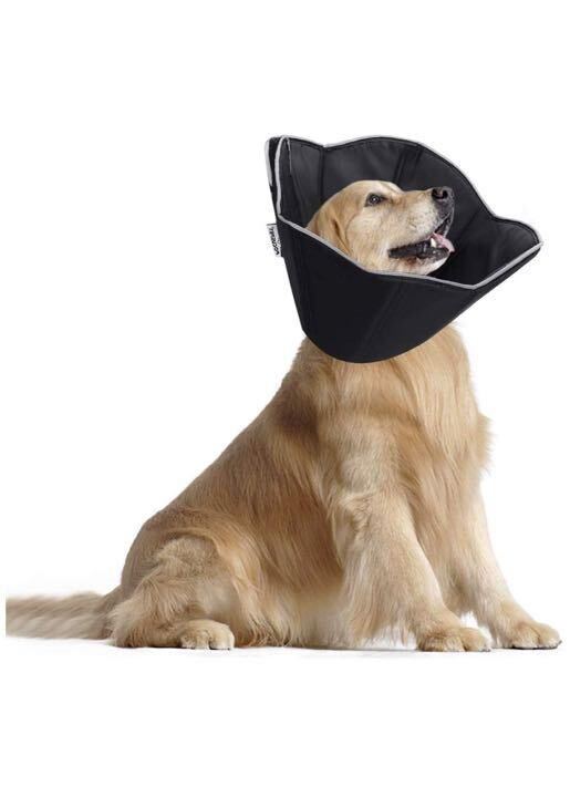 エリザベスカラー 小中型犬 防水布製 調整可能ブラック L | 周35-45cm拍卖