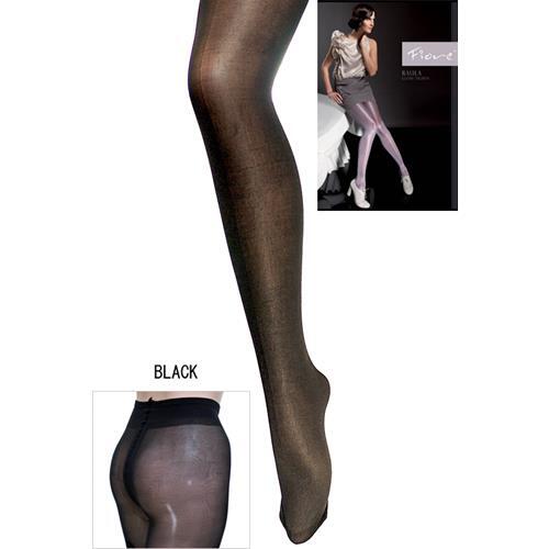 FIORE RAULA 40デニール 光沢グロス オールスルー パンティストッキング (ブラックS)拍卖