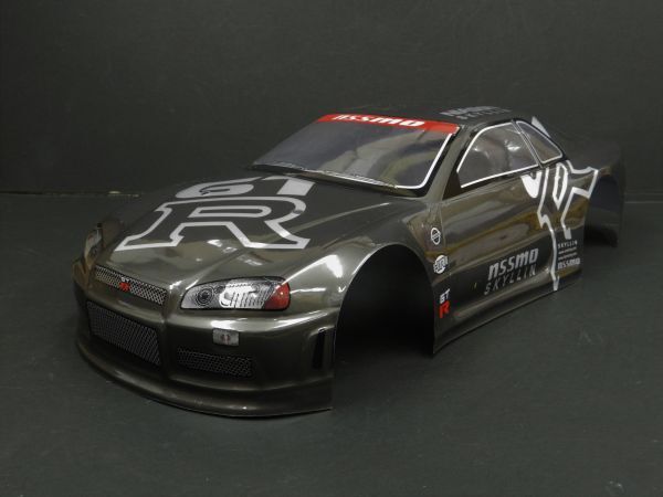 【激安・塗装済み】1/10 ドリフトラジコンカー用 スペアボディー ニッサン R32 GTR タイプ ガンメタ拍卖