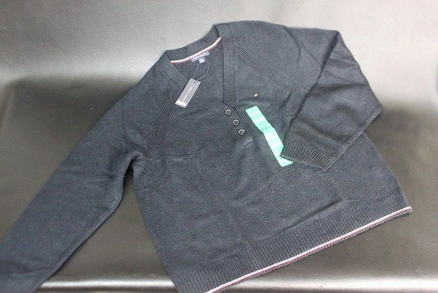 トミーヒルフィガー レディース ヘンリーネック セーター ネイビー サイズXL TOMMY HILFIGER 76J3567★送料600円拍卖