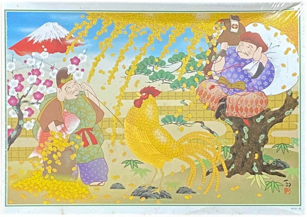■新古品・未開封■アップルワン■谷本一郎「黄金酉二福神図」■1000 PIECES■75cm×50cm■NO.1000-453■ジグソーパズル拍卖