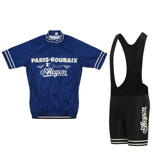 新品 レトロデザイン 上下セット No43 Lサイズ フランス サイクルジャージ ウェア 半袖 メンズ サイクリング MTB ロードバイク 自転車拍卖