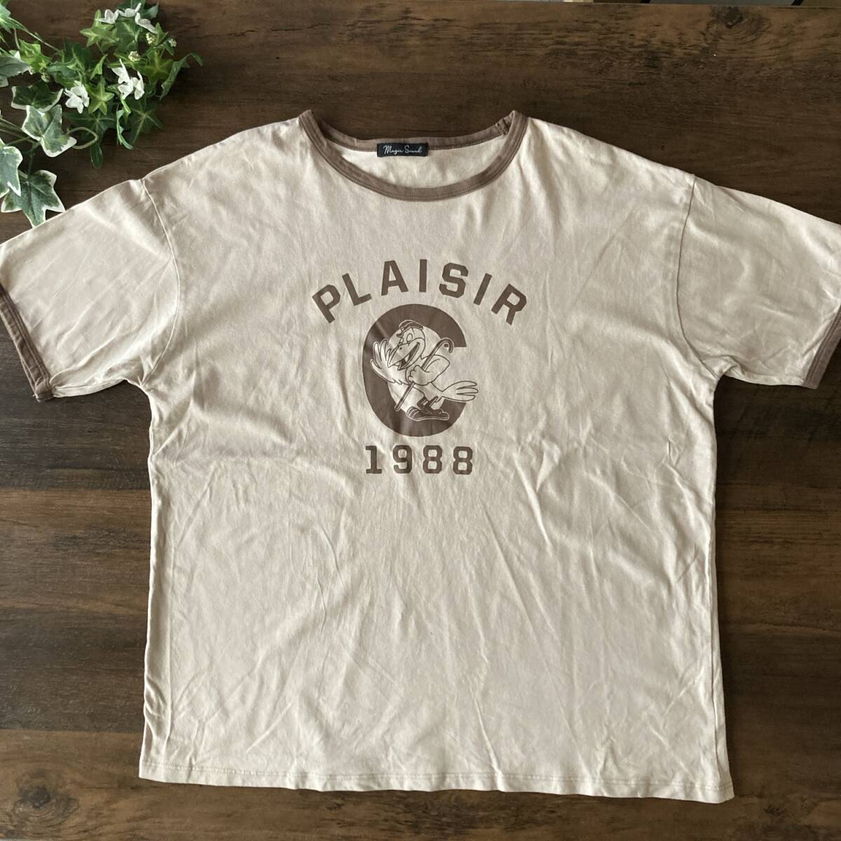 MAGICSOUND Tシャツ ブラウン系 sizeM コットン100% USED O039拍卖