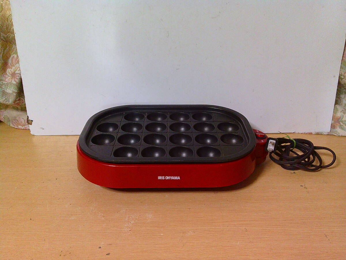 ■ せ-852 アイリス オーヤマ たこ焼き器 プレート 20穴 通電OK 中古 画像にある物のみ 約寸:最大)高さ7.5 幅34 奥22cm 重さ1.2kg拍卖
