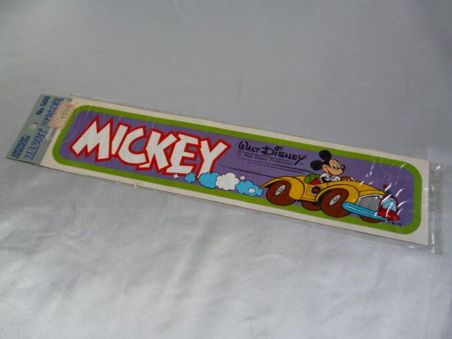 M-25 (大きめ) MICKEY Walt Disney Productions ステッカー 当時物 です(327×65mm) ミッキーマウス ウォルト ディズニー ビンテージ拍卖