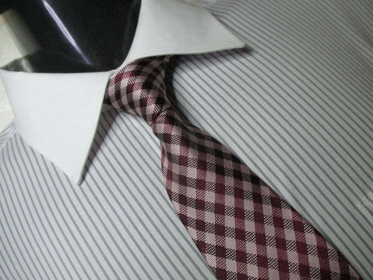 ◇マクベス MACBETH ◇ネクタイ◇中古品◇チェック柄・ピンク/赤色系◇第31弾ブランドがいっぱい◇31-128◇拍卖