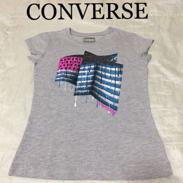 1回着新品同様☆CONVERSE 半袖Tシャツ140150 コンバー 女の子 ガールズ拍卖
