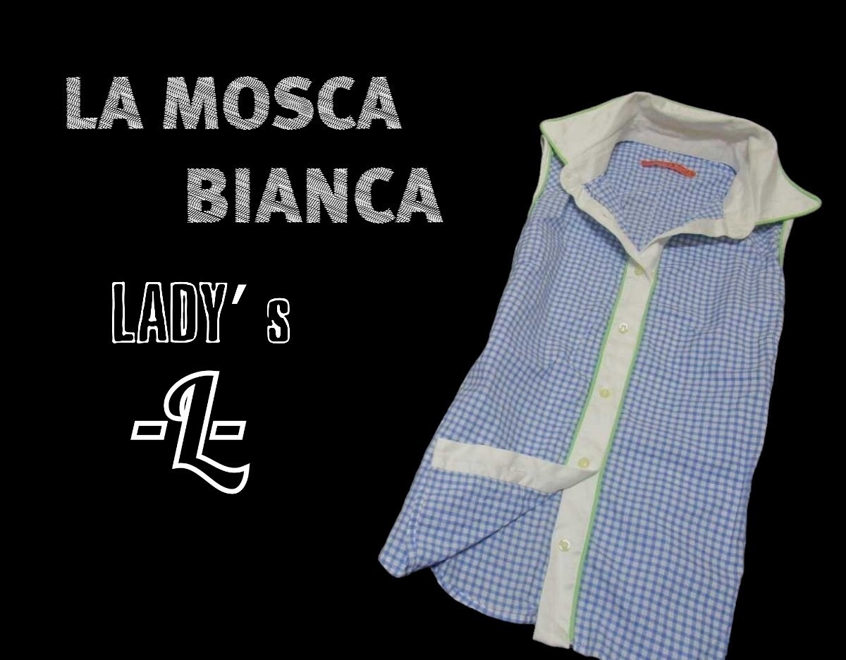 送料無料 レディースL◇LA MOSCA BIANCA◇ノースリーブシャツ拍卖