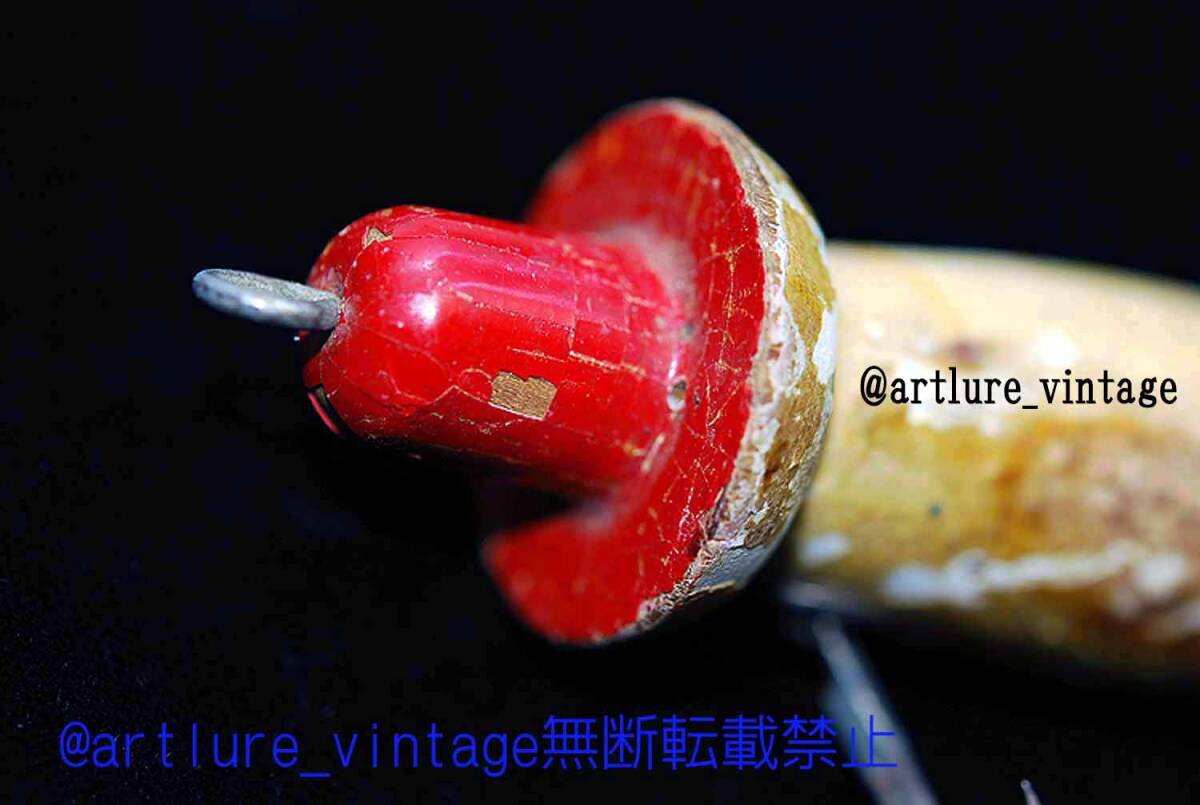 VINTAGE WOODEN LURE HEDDON PECKER HEAD C1910 (7513-J1P )USA MADE #OLDLURE #ARTLURE_VINTAGE #ヴィンテージルアー拍卖