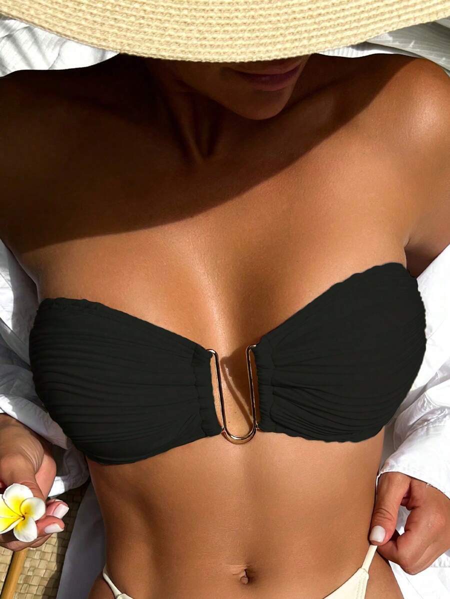 レディース 水着 トップス レディース チューブトップ ビキニ 一色拍卖