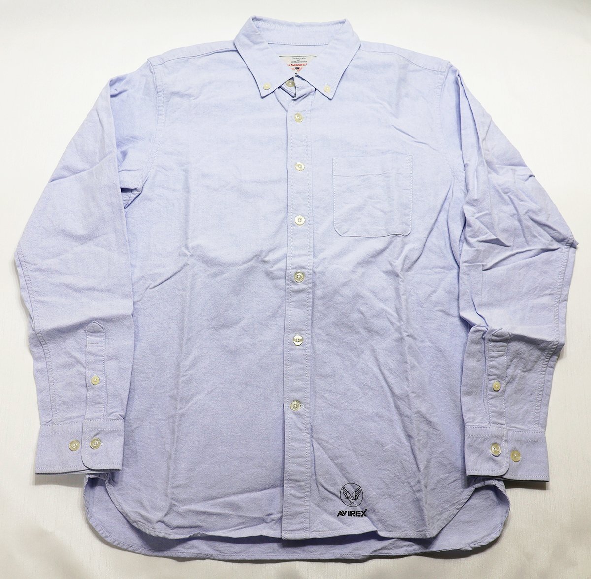 AVIREX (アヴィレックス) OX FORD BD SHIRT / オックスフォード ボタンダウンシャツ #6155111 サックスブルー size M拍卖
